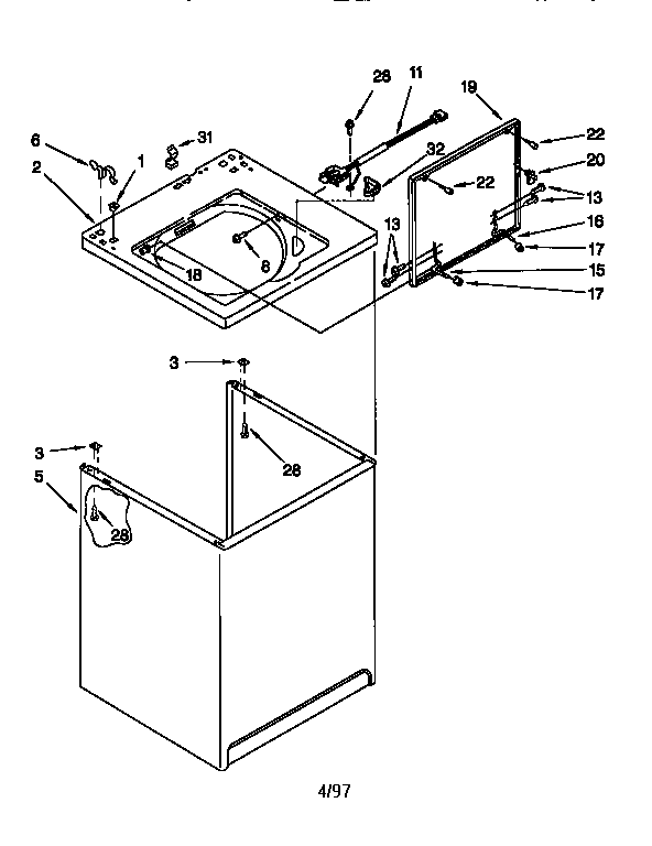 Top and cabinet