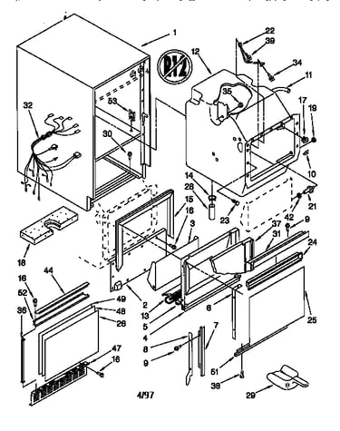 Cabinet liner and door