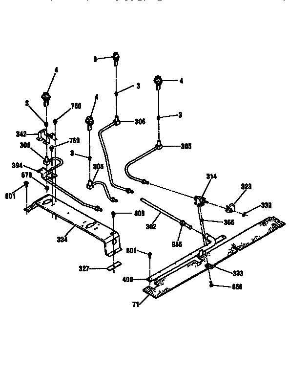 Top burner section