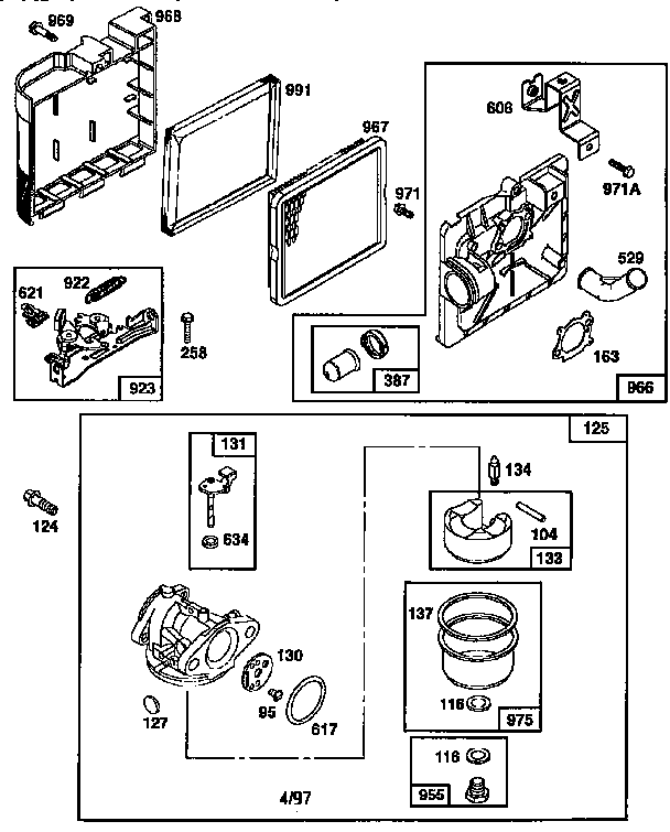 Carburetor and air cleaner assembly