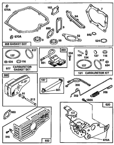 Bracket assembly and gasket set
