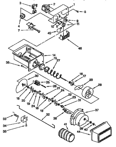 Motor and ice container