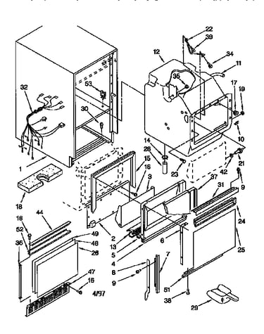 Cabinet liner and door