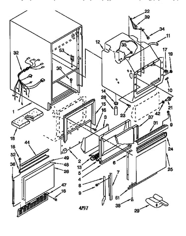 Cabinet liner and door
