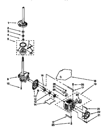 Brake, clutch, gearcase, motor