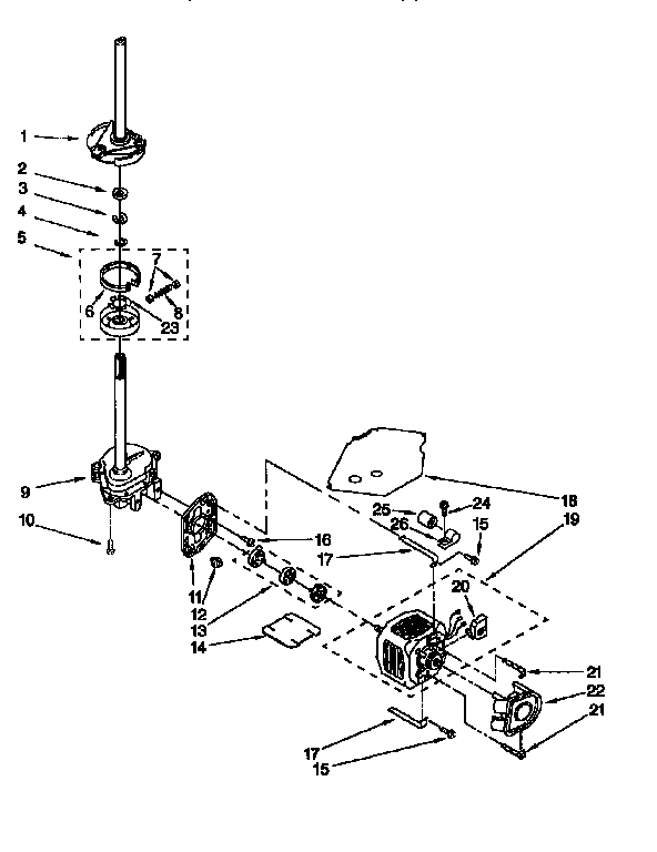 Brake, clutch, gearcase, motor