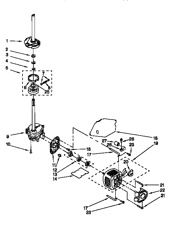 Brake, clutch, gearcase, motor