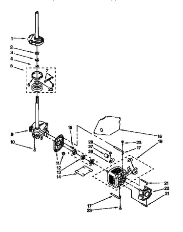 Brake, clutch, gearcase, motor