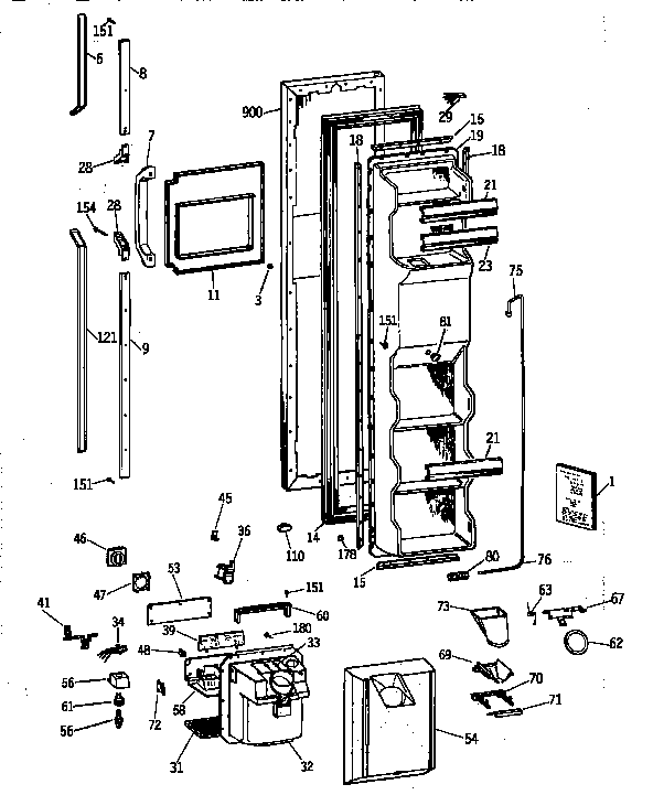 Freezer door