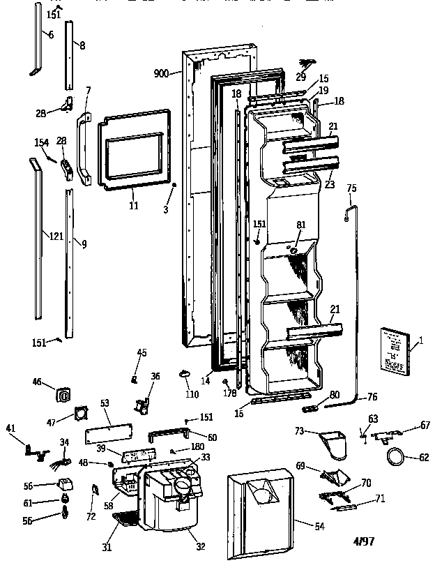 Freezer door