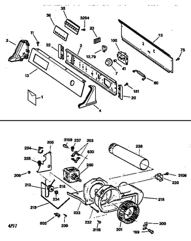 Backsplash, blower & drive assembly