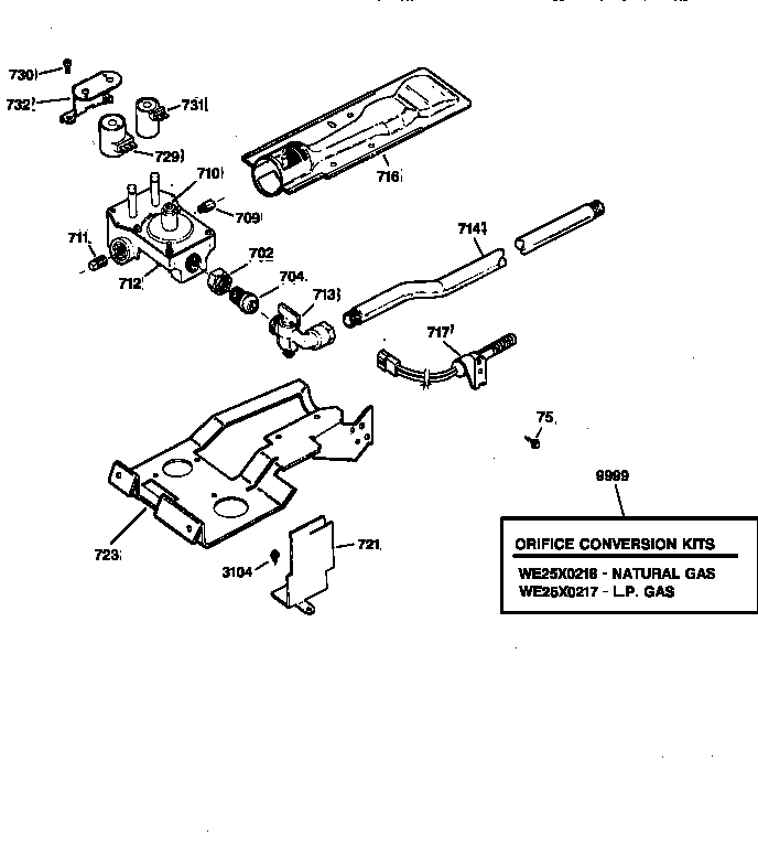 Gas valve & burner assembly