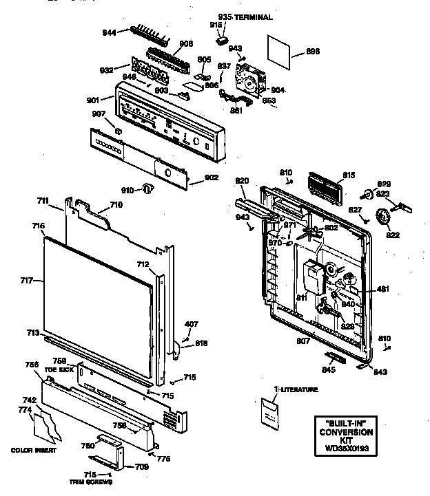 Escutcheon & door assembly