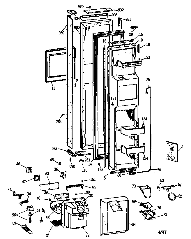 Freezer door