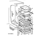 GE TFG25PRYDWW fresh food shelves diagram