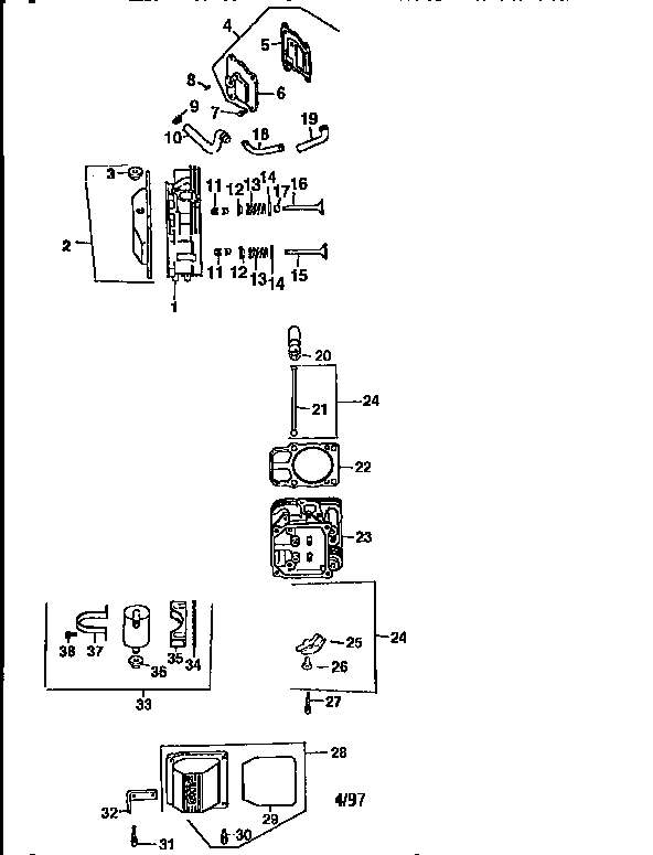 Cylinder head/valve/breather