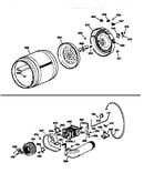 Drum, heater asm., blower & drive assembly