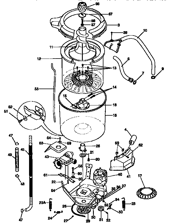 TUB, BASKET, AND AGITATOR