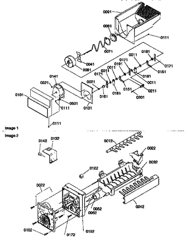 Ice bucket auger and ice maker