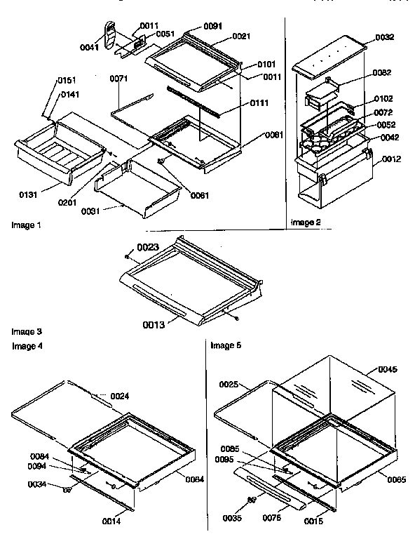 Deli, shelf, and crisper assemblies