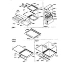 Amana 57087-P1190815WL deli, shelf and crisper assemblies diagram