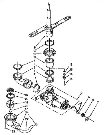 Pump and spray arm