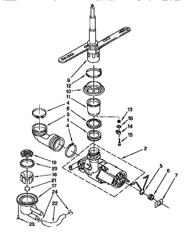Pump and spray arm