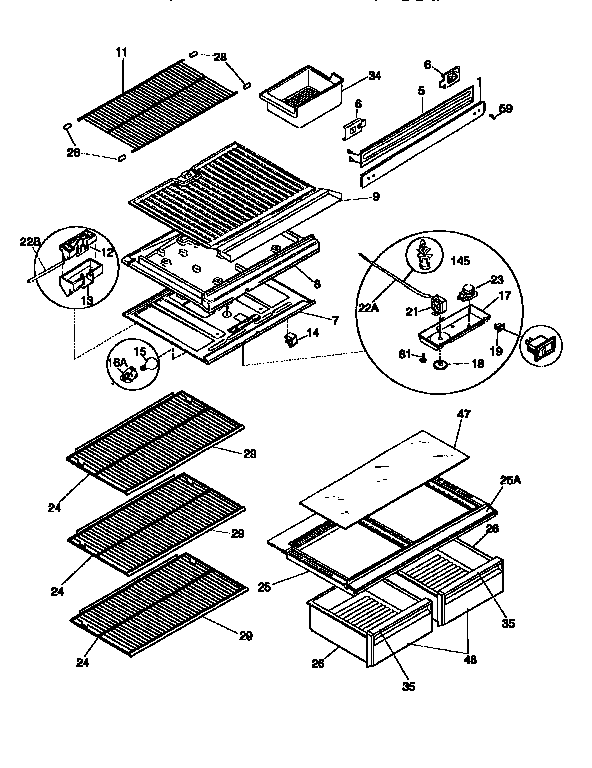 SHELVES AND ACCESSORIES