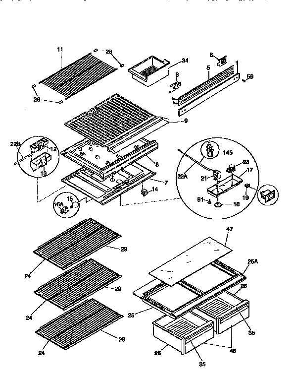 SHELVES AND ACCESSORIES