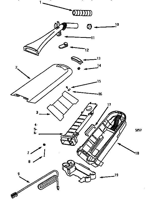 Handle and bag housing