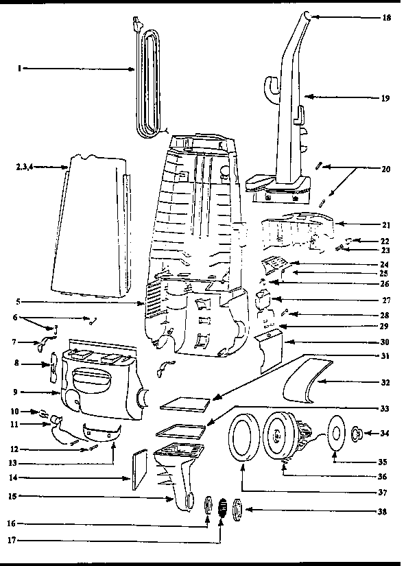 Handle and bag housing