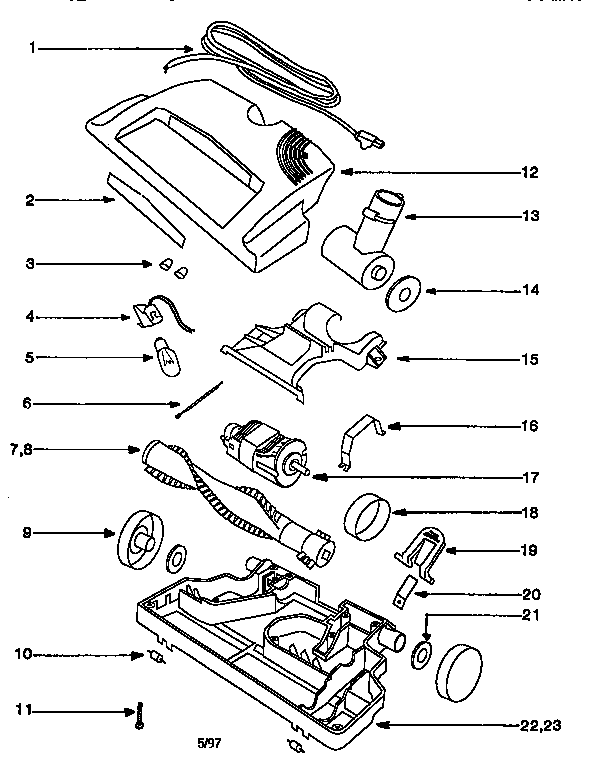 Nozzle and motor assembly