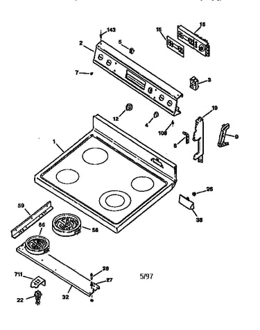 Cooktop and control panel