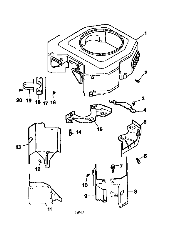 Blower housing and baffles