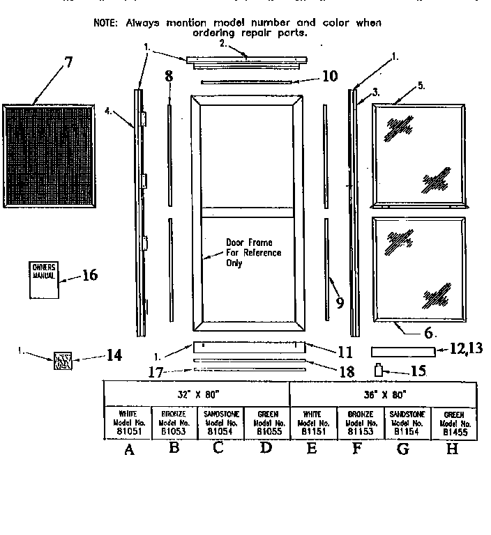 REPLACEMENT PARTS