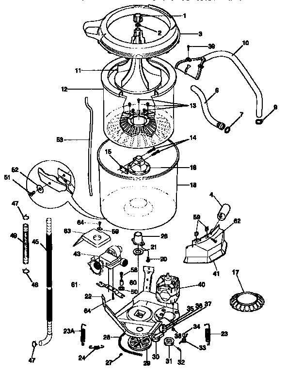 TUB, BASKET, AND AGITATOR