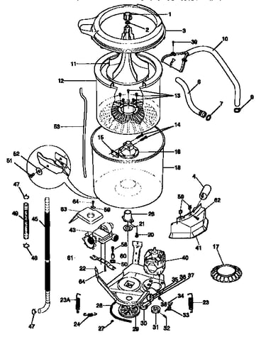 Tub, basket, and agitator