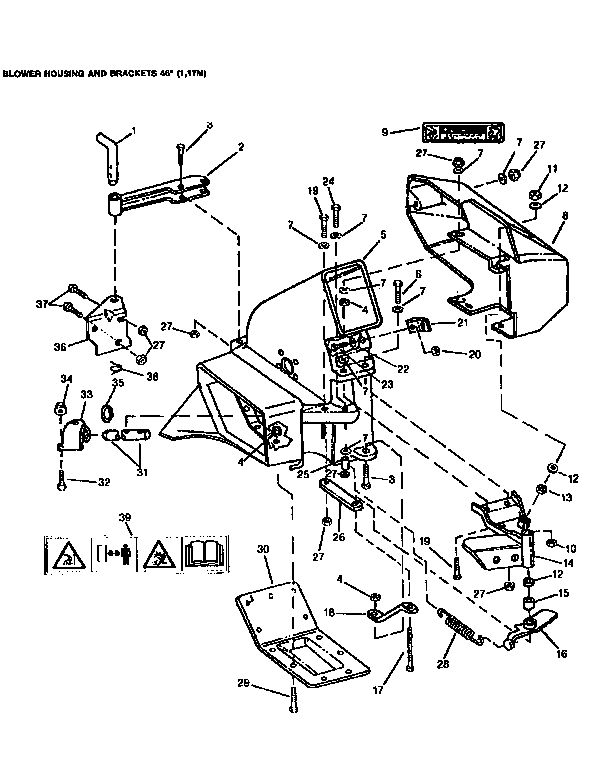 Blower housing&bracket 46"(1,17m)