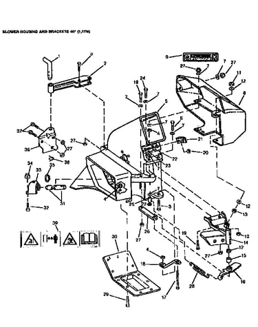 Blower housing&bracket 46"(1,17m)
