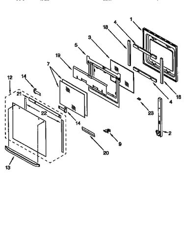 Upper oven door