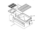 Whirlpool RF396LXEB0 drawer and broiler diagram