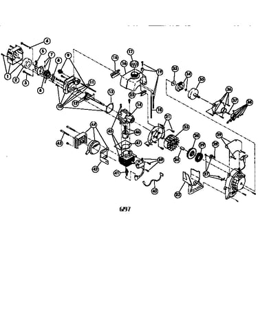 Carburetor/flywheel and cylinder assemblies
