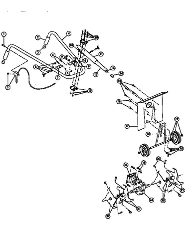 Throttle and tine assembly