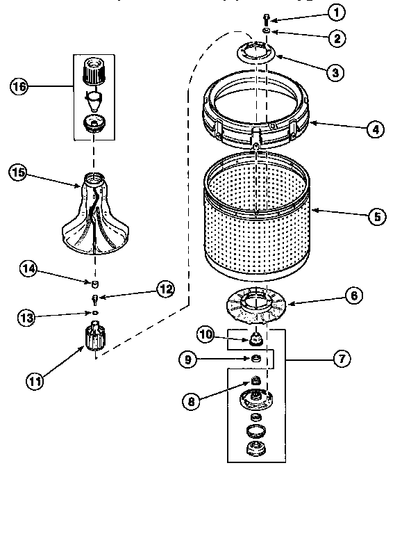 AGITATOR, DRIVE BELL, SEAL KIT