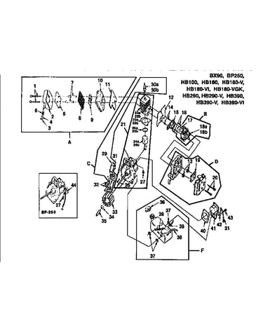 Muffler/carburetor/ignition and air filter