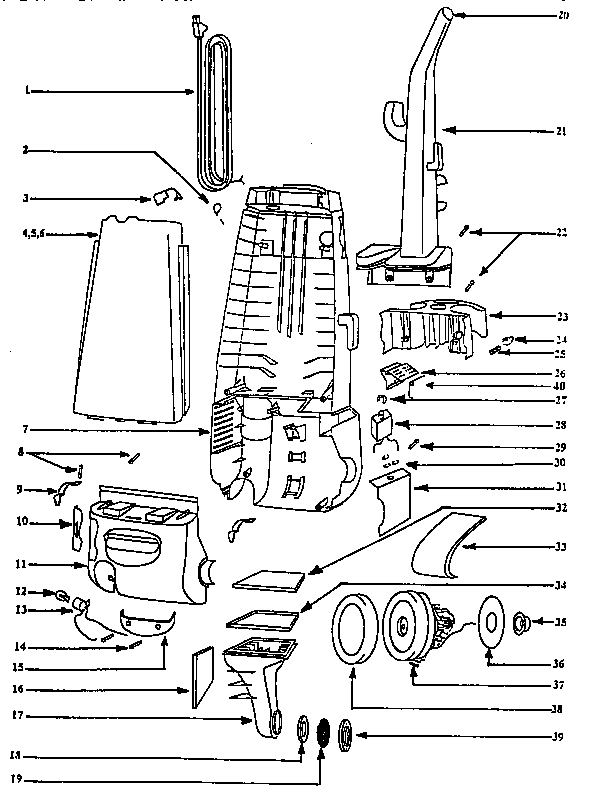Handle and bag housing