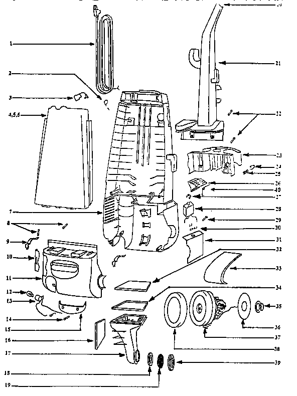 Handle and bag housing