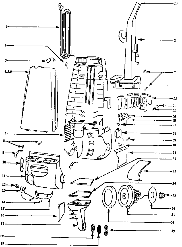 Handle and bag housing