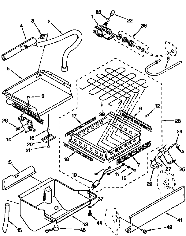 Evaporator, ice cutter grid water