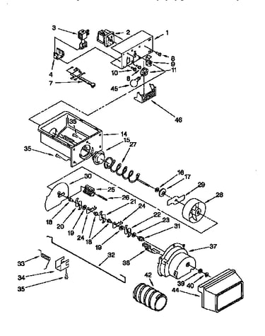 Motor and ice container